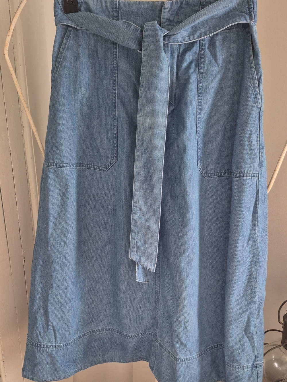 Universal Thread Blue Denim Skirt with Elastic Waist